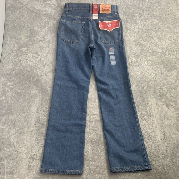 Levi's 505 Jeans Boys Junior Size 16 Blue Denim Straight Leg Regular 28x30” - Picture 12 of 14